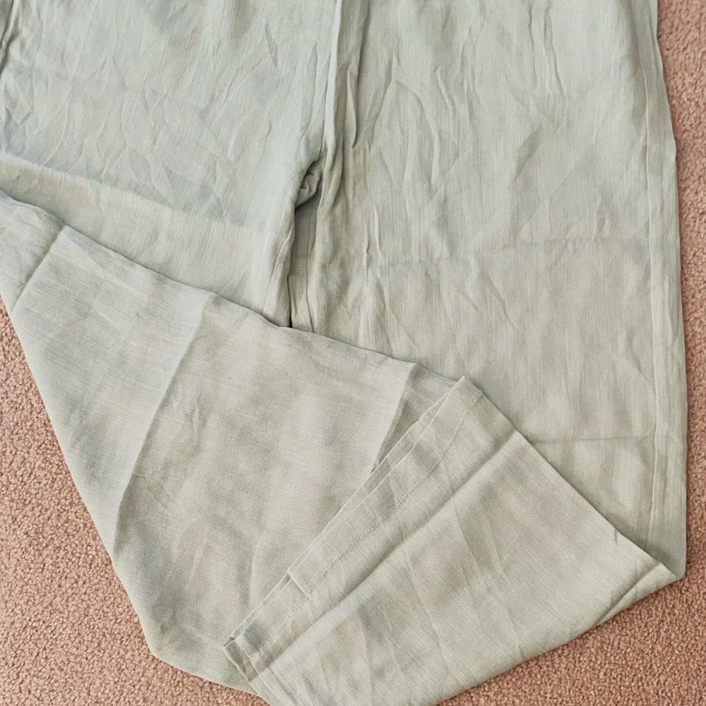 XLARGE.  HALARA WIDE LEG CASUAL LINEN FEEL DRAWSTRING PANTS - Picture 7 of 9